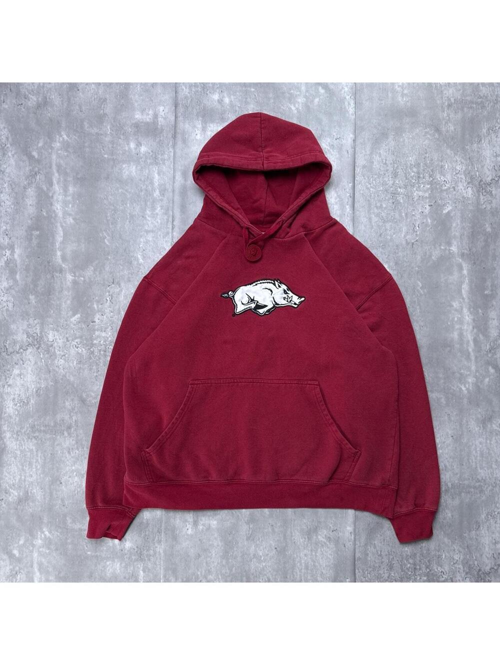 Y2K Arkansas Razorbacks Hoodie Majestic Pullover Sweatshirt